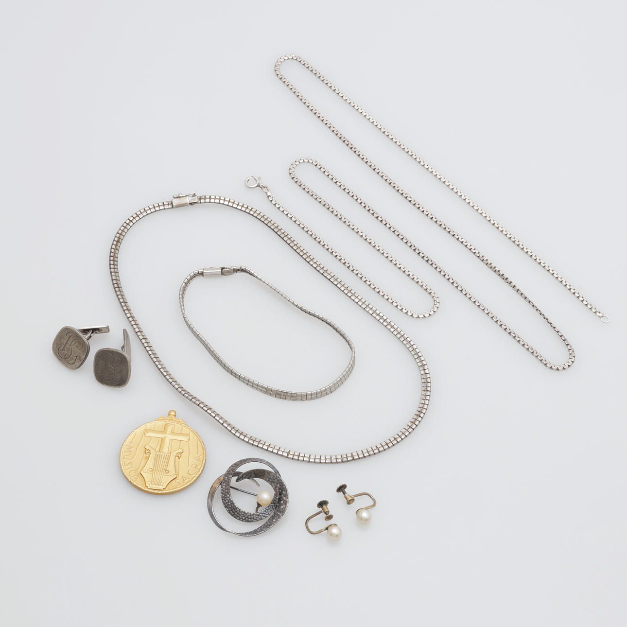 SMYCKEN, 9 delar, silver, totalvikt 87 gram.