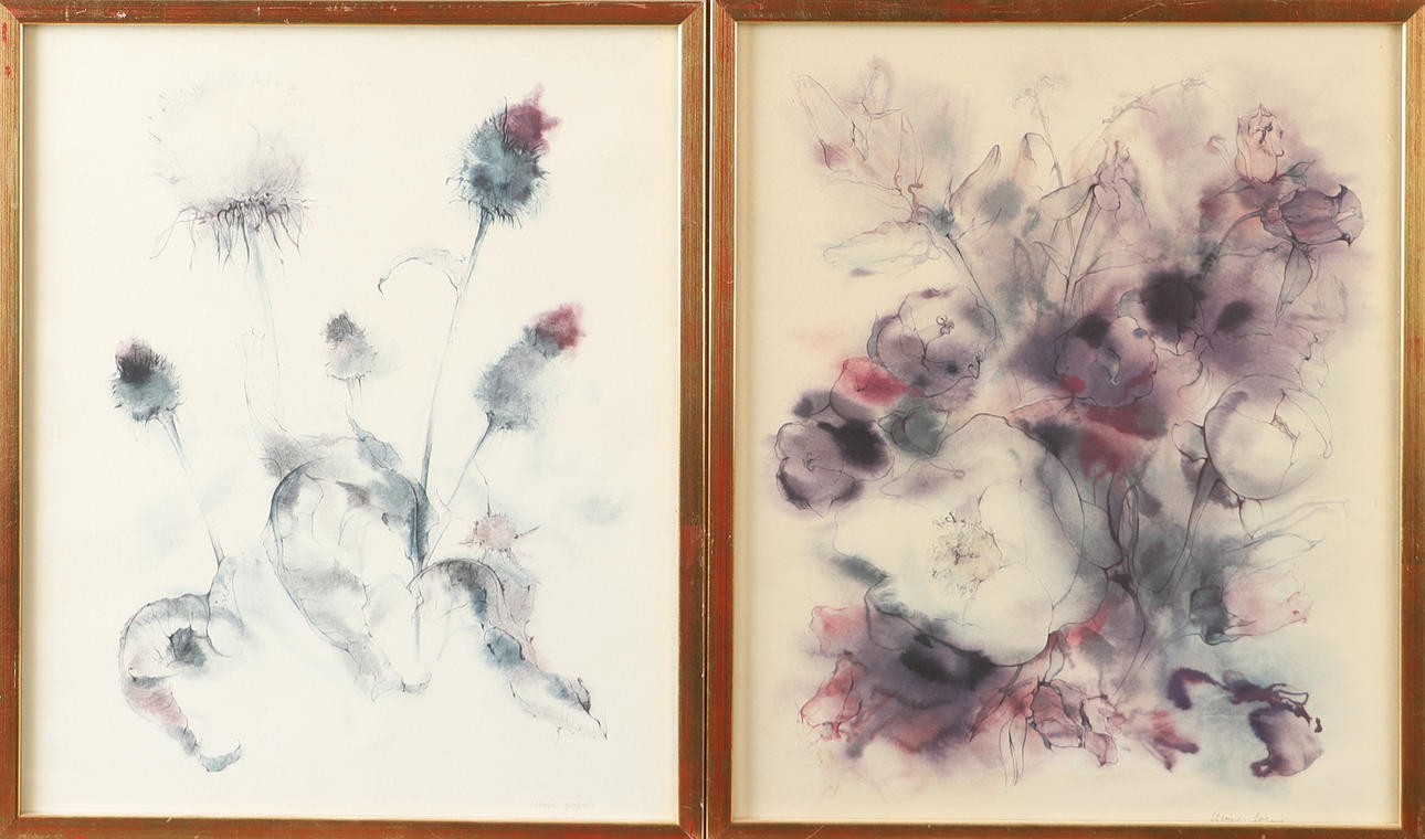 KLAUS MEYER GASTER. Flowers, 2 framed prints.