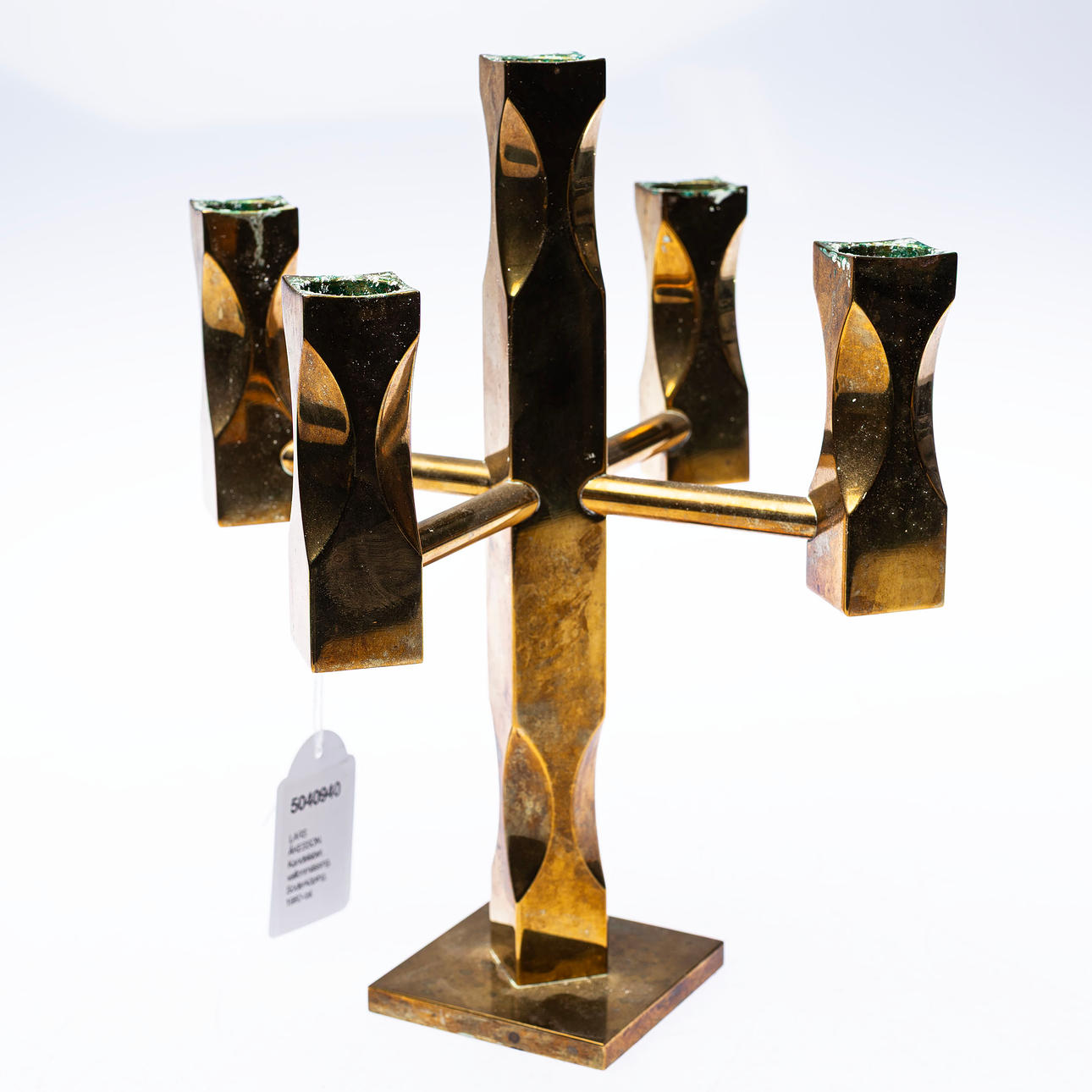 LARS ÅKESSON. Candelabra, Walloon brass, Söderköping, 1980s.