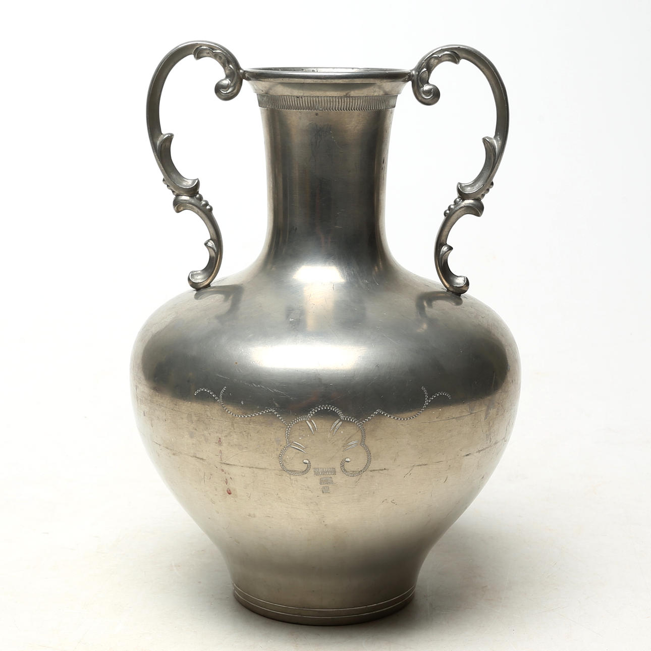 VASE, pewter, likely 1930s.