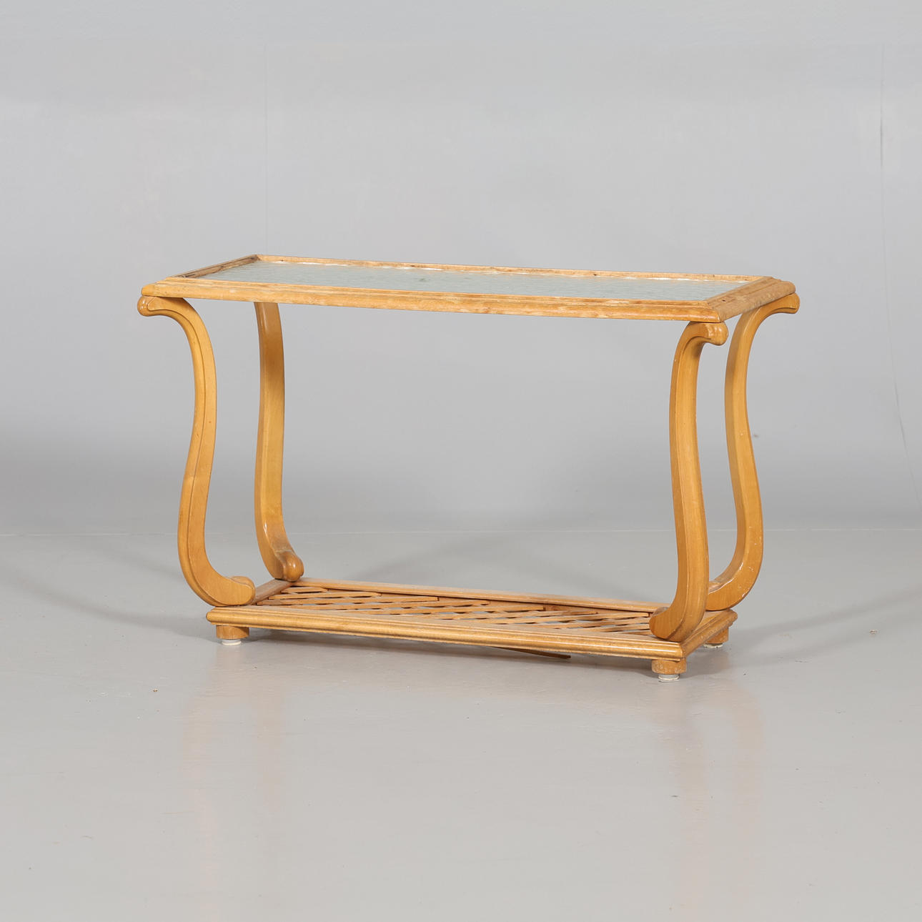 PLANT TABLE with glass top.