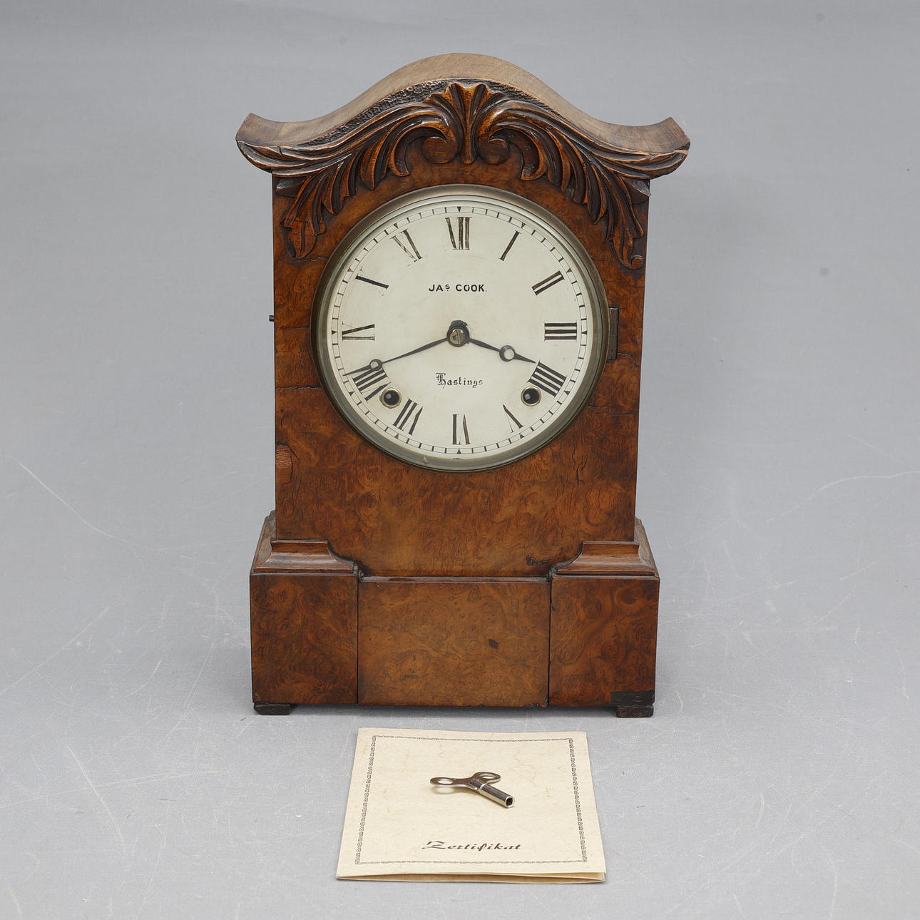 LIBRARY CLOCK, JA COOK England 1890s.