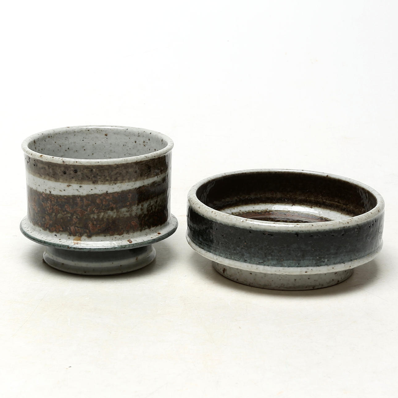 INGER PERSSON. VASE and DISH, ceramic, Rörstrand, Ateljé.