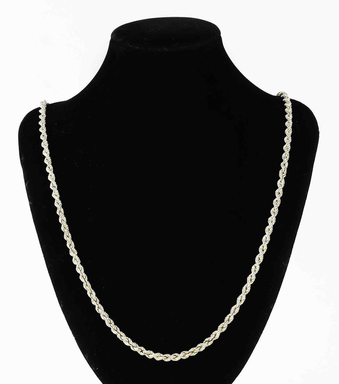 HALSKEJDA, cordellänk, sterlingsilver.
