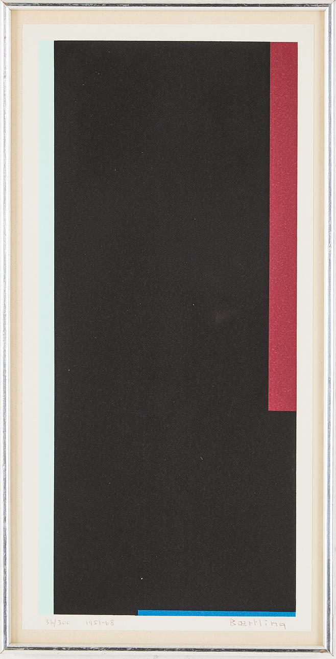 OLLE BAERTLING. "Colonnes dans le noir", colour serigraph, signed.