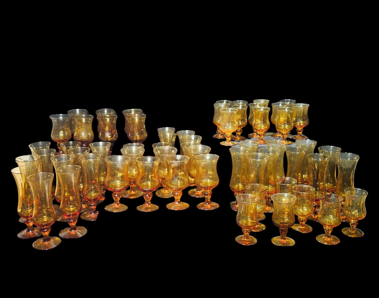 Amber-colored glassware.