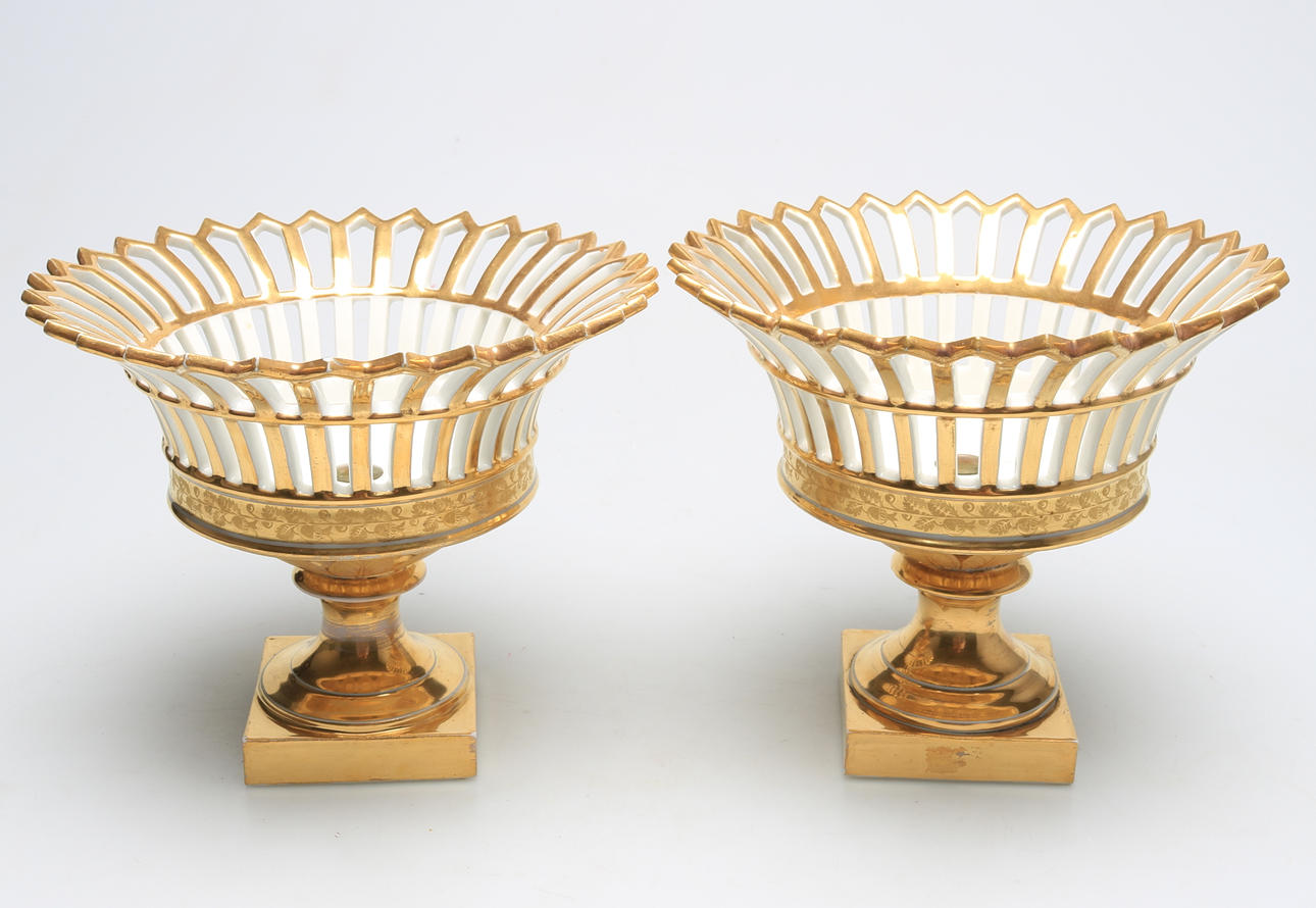 SKÅLAR,1 par, empire, Frankrike, tidigt 1800-tal.