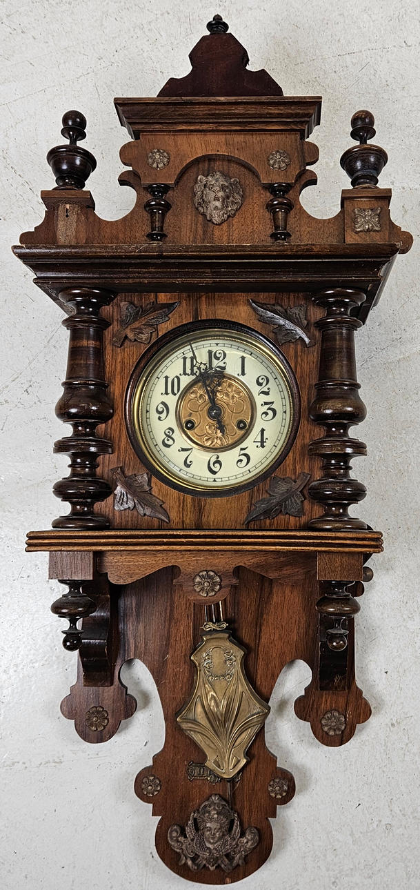 WALL CLOCK, so-called manor clock, Gustav Becker, Germany, circa 1900.