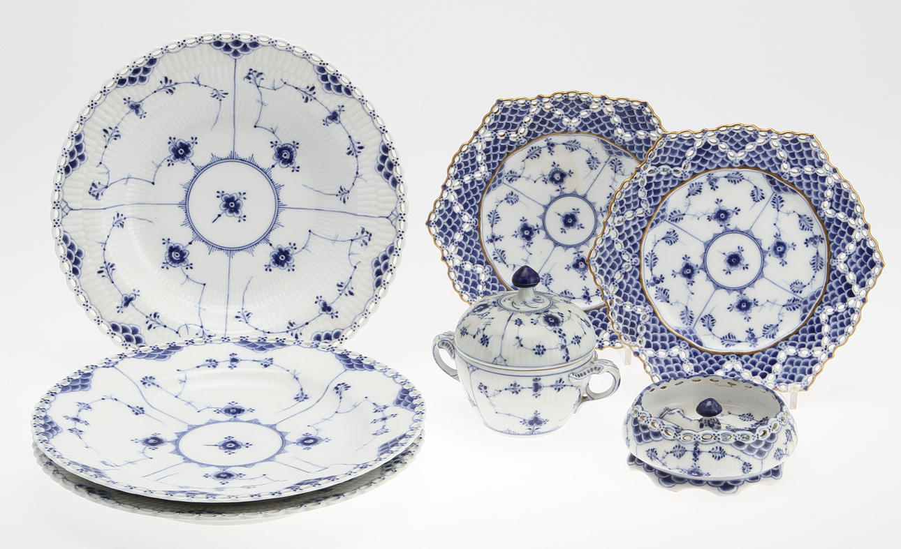 SERVISDELAR, 7 delar. Royal Copenhagen.