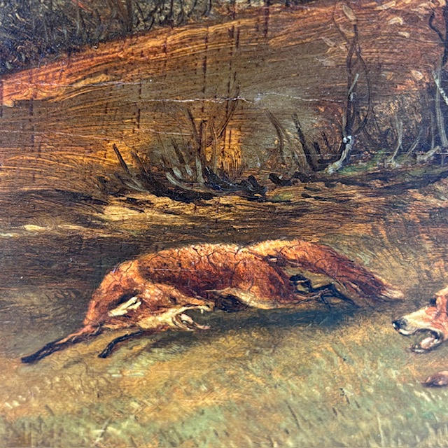 PAINTING OF FOX AND HOUNDS. Art - Paintings - Auctionet
