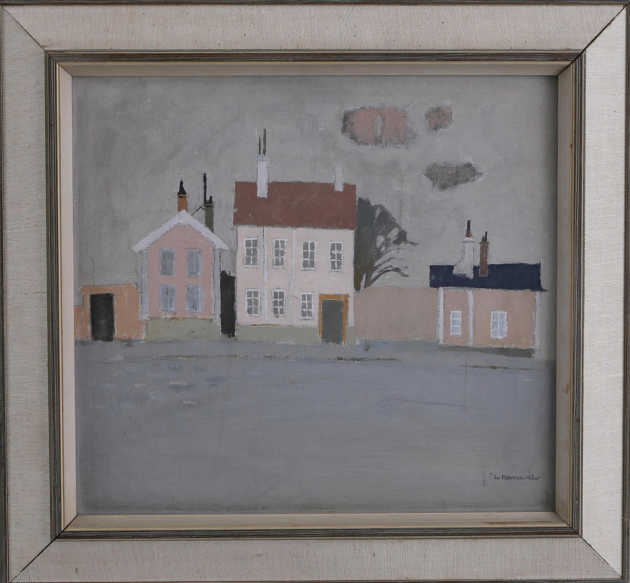 ÅKE PETTERSSON-NÅW. Landshövdingegatan Kalmar, olja på pannå, signerad.