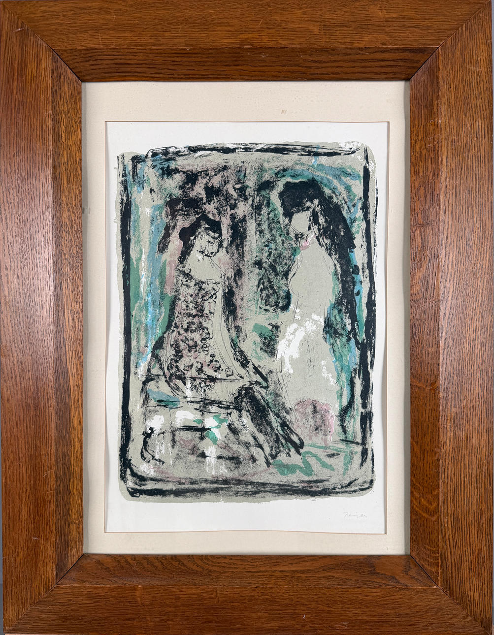 UNIDENTIFIED ARTIST. colour lithograph, signed.