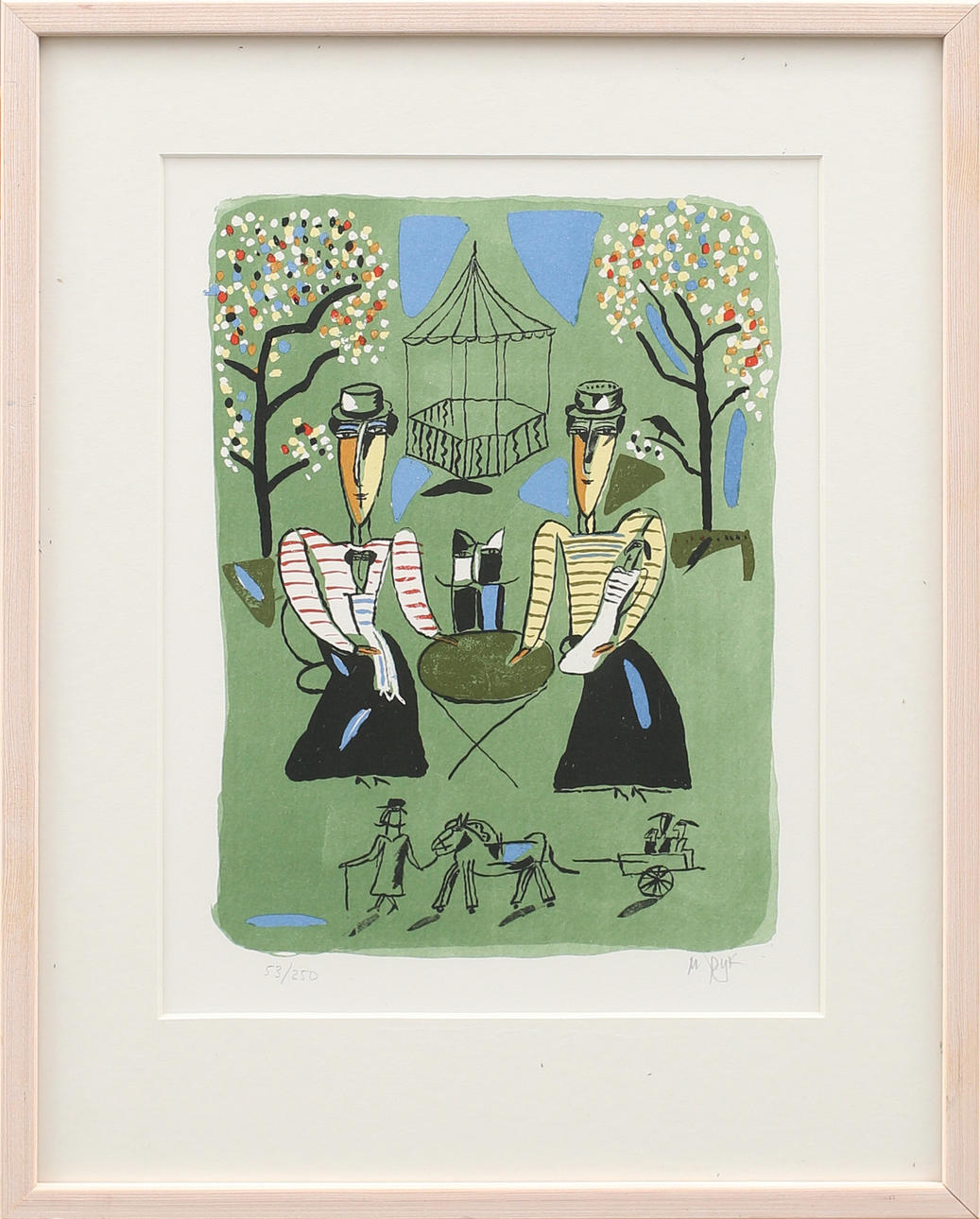 MADELAINE PYK. Paret, färglitografi nr 53/250, signerad Pyk.