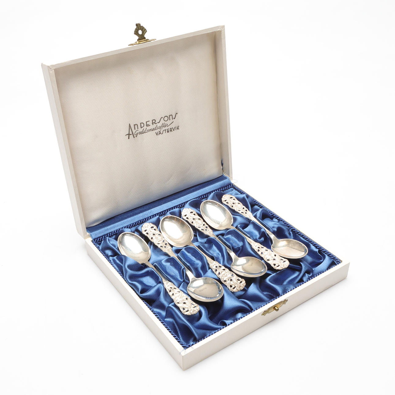 KAFFESKEDAR, 6st, silver Norge, ca 60gram.