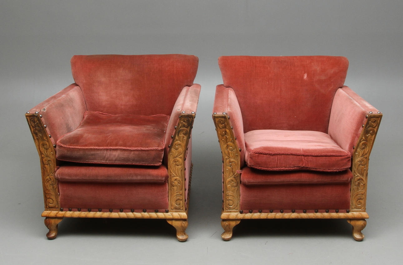 FÅTÖLJER, ett par, 1900-tal.