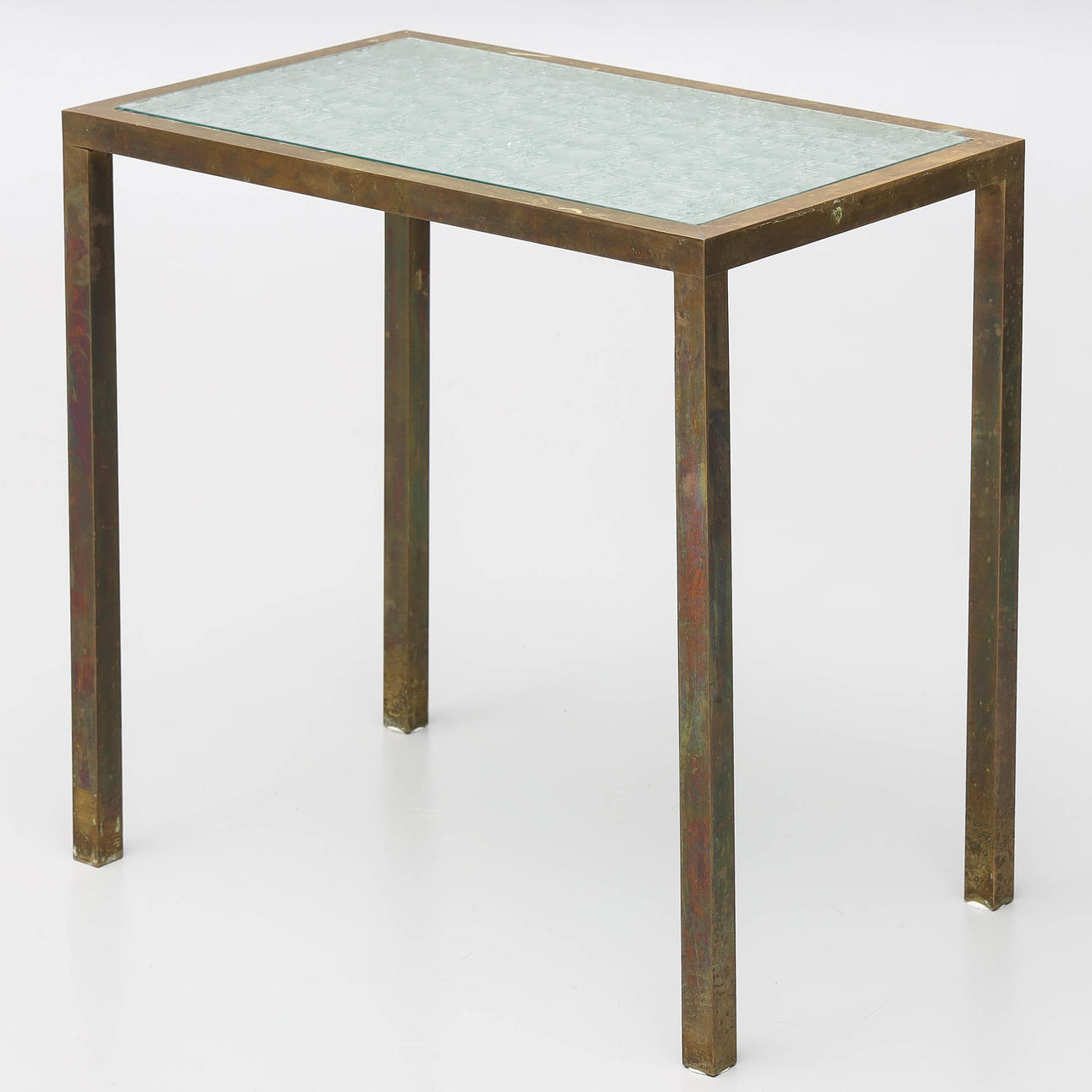 SIDOBORD, mässing & glas, 1900-tal.