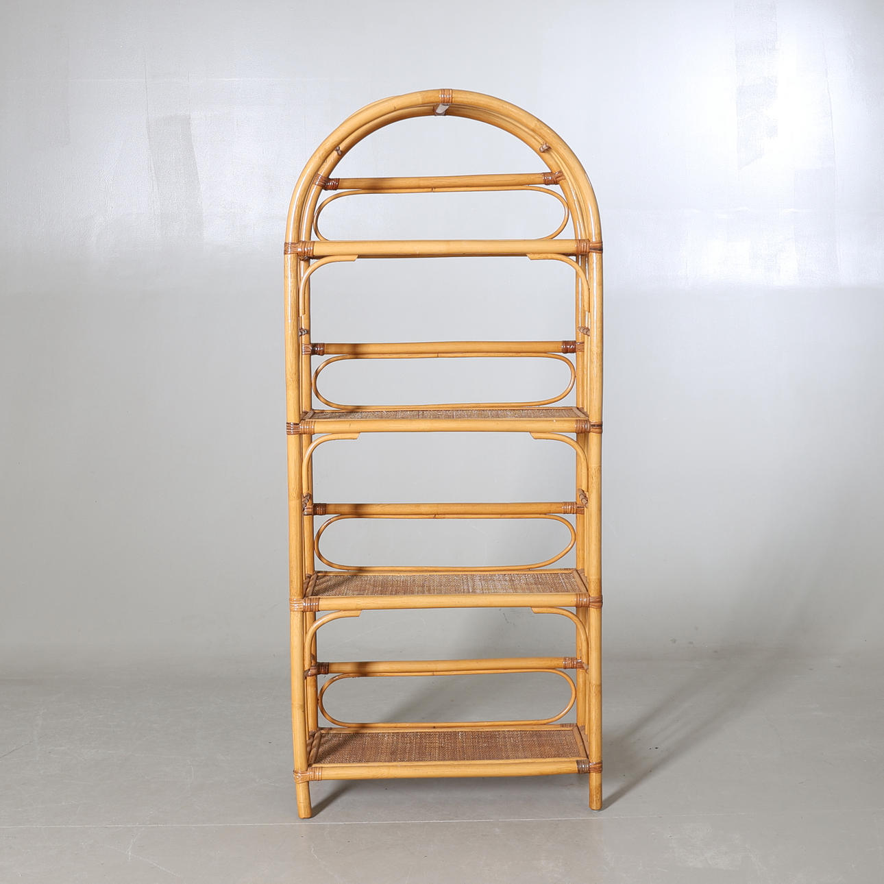 BOOKCASE, bamboo & rattan, 20th century.