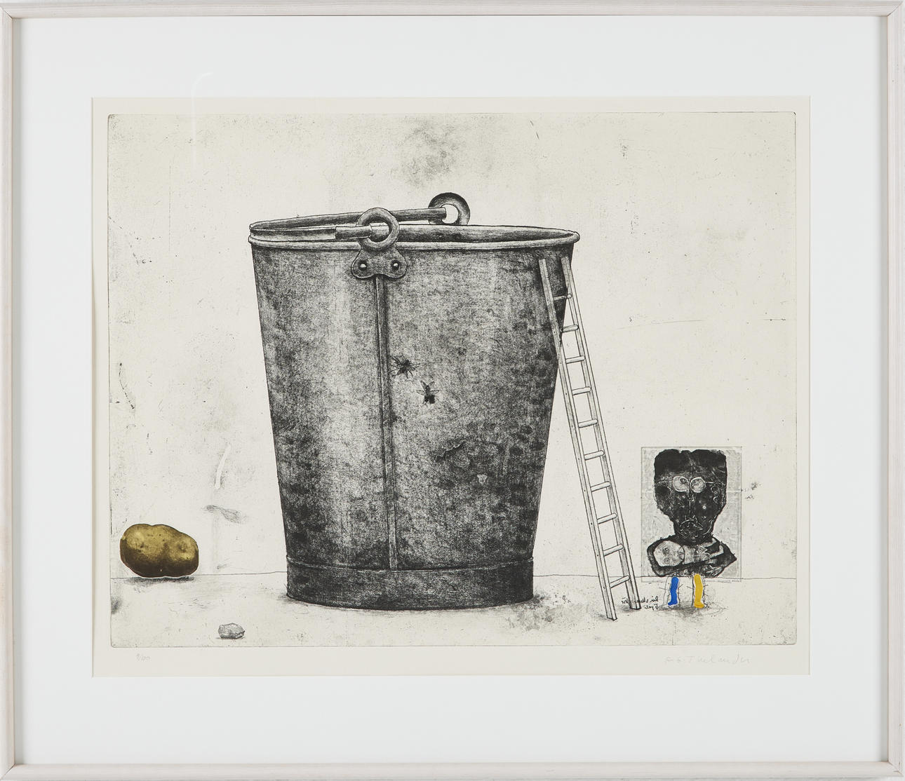 PÄR GUNNAR THELANDER. Bucket with ladder, colour etching.