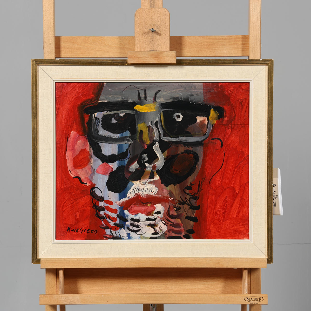 KULO GREEN. OIL ON PANEL, signed.