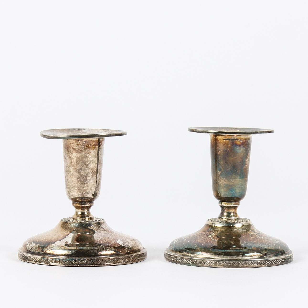 CANDLESTICKS, a pair, silver, Ceson.