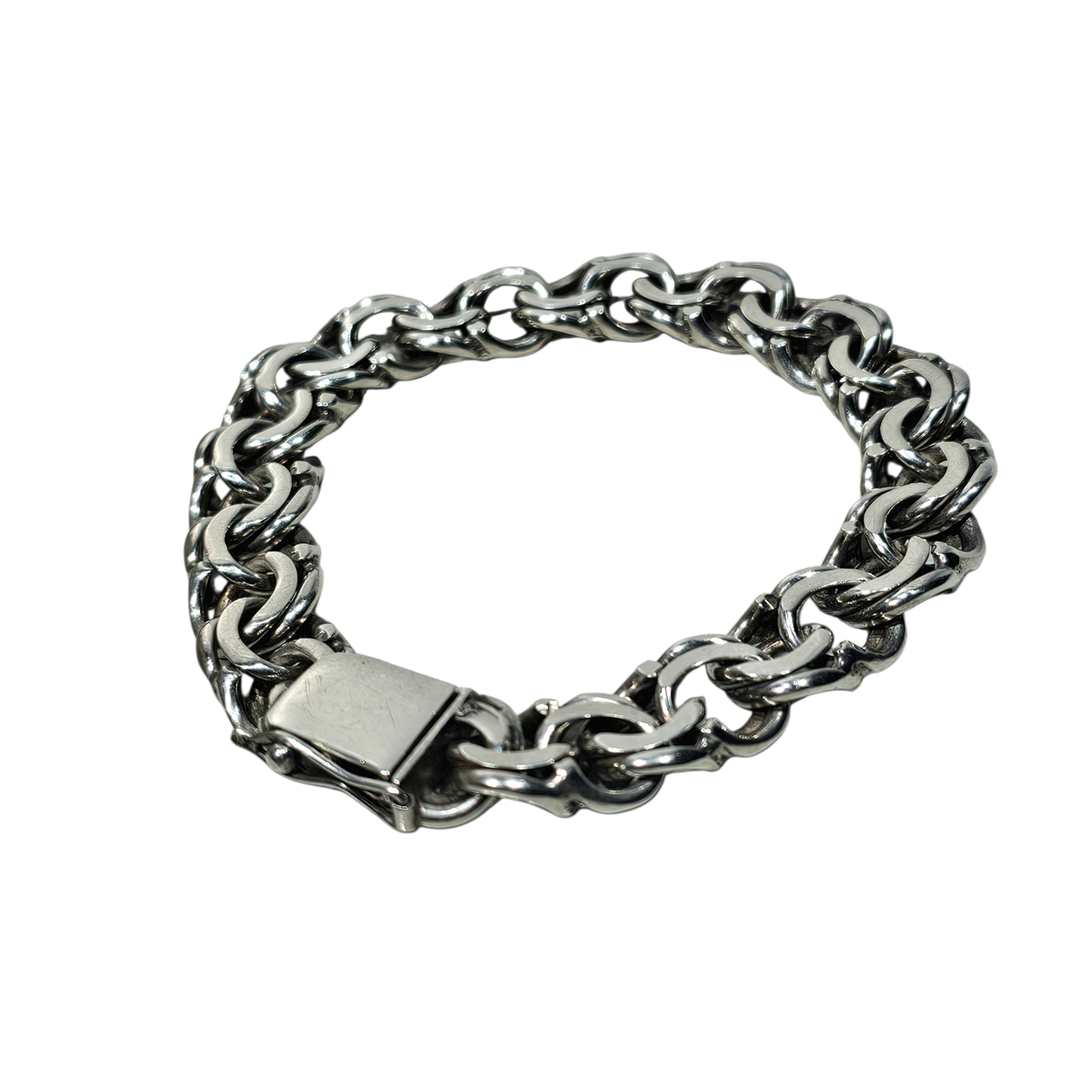 Sterling silver chain bracelet.