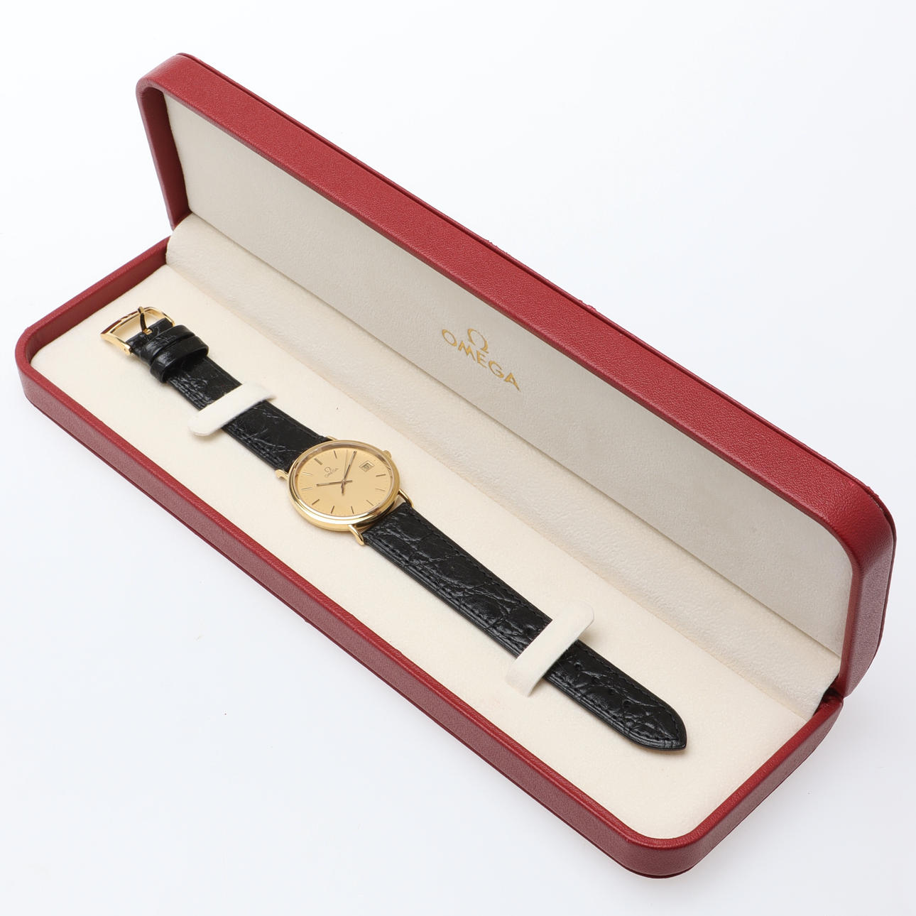 OMEGA, herrarmbandsur, 18K guld, quartz.