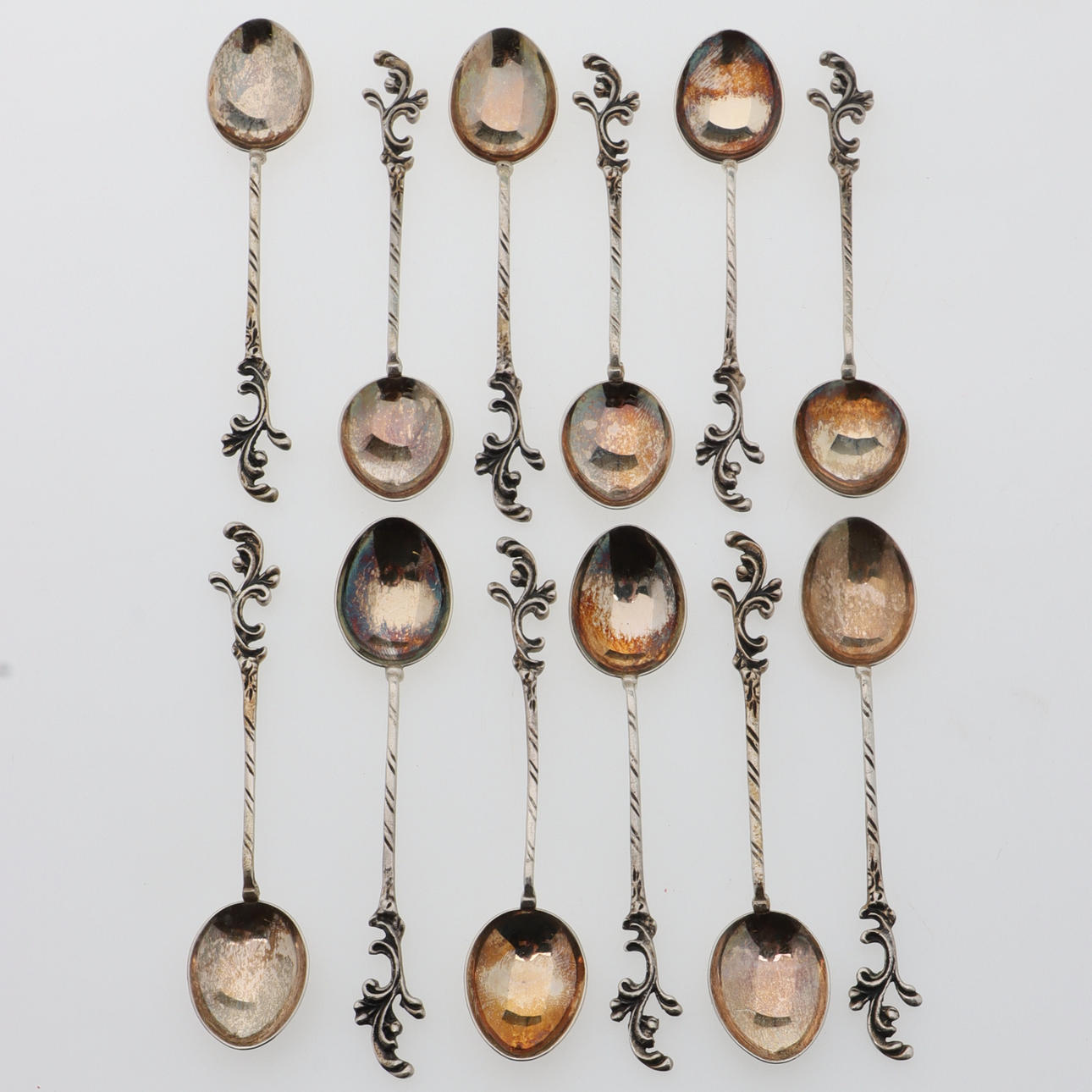 DEMITASSE SPOONS, 12 pcs, silver, GEWE.