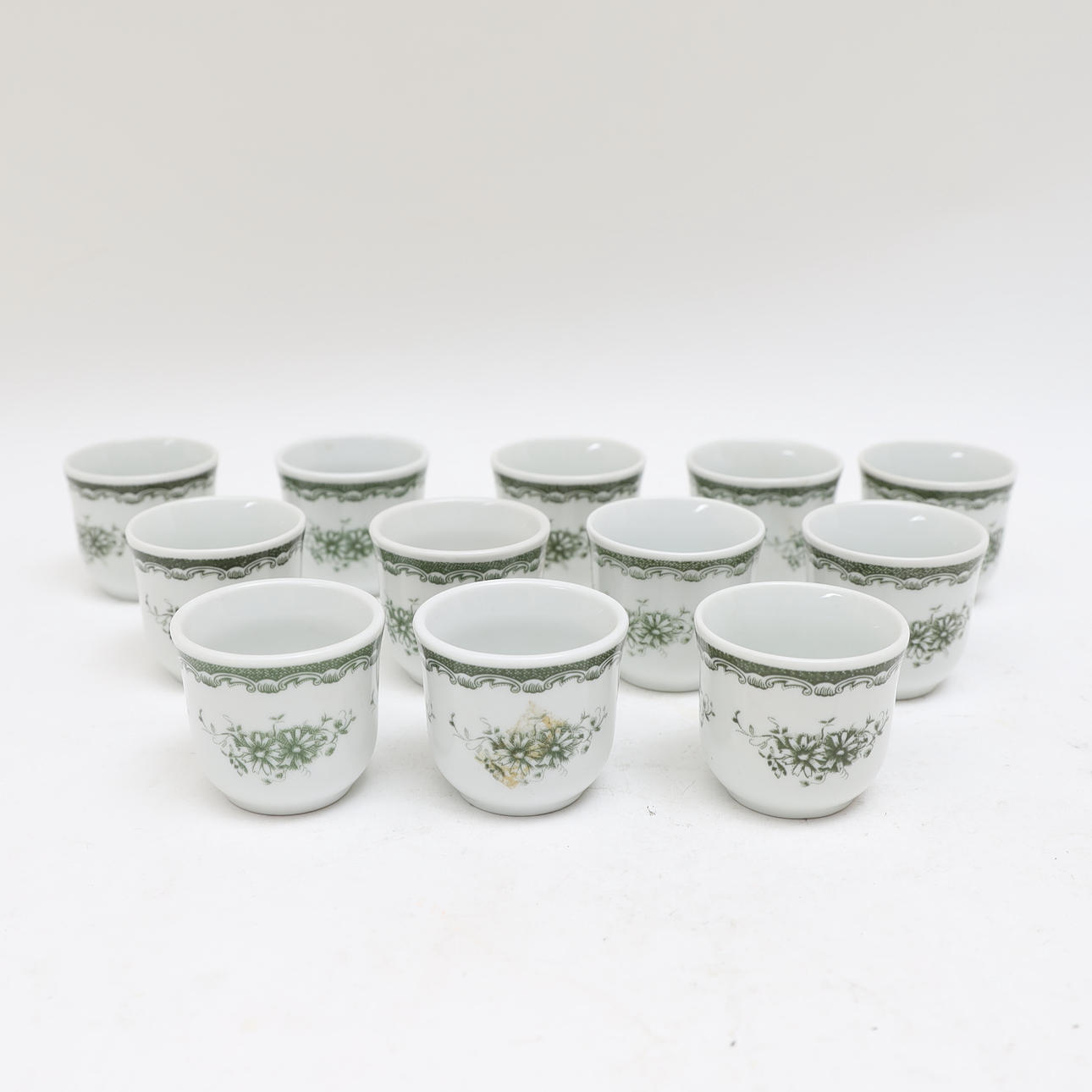 EGG CUPS, 12 pcs, Grön Anna, Rörstrand.
