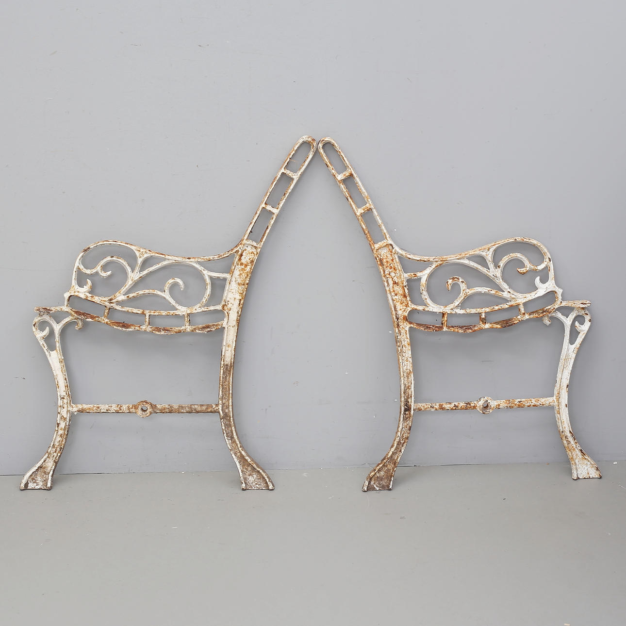 ENDS, for garden bench, cast iron, circa 1900.