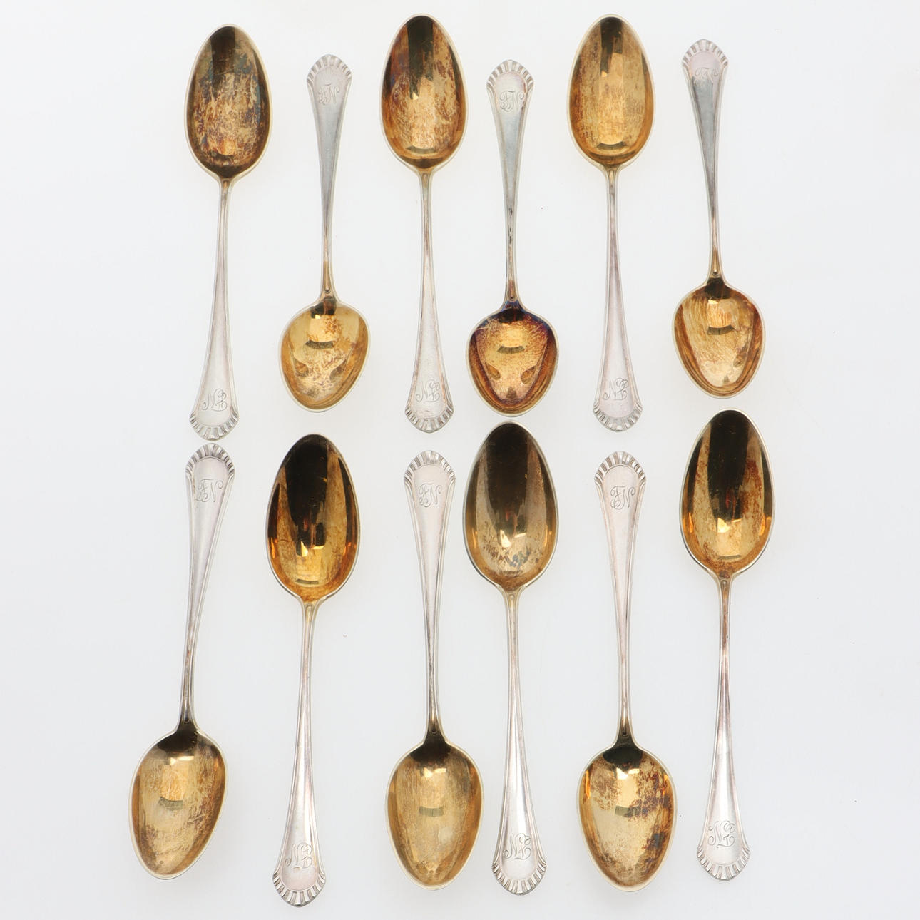 COFFEE SPOONS, 12 pcs, silver, GAB.