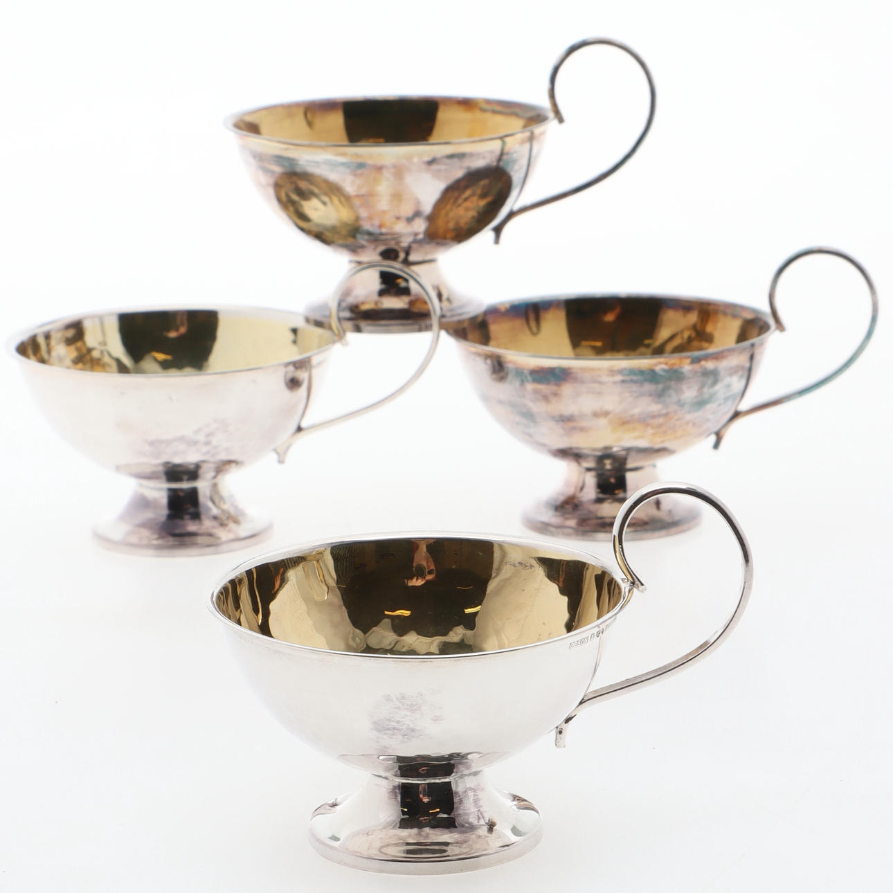 PUNCH MUGS, 4 pcs, silver, Ceson.
