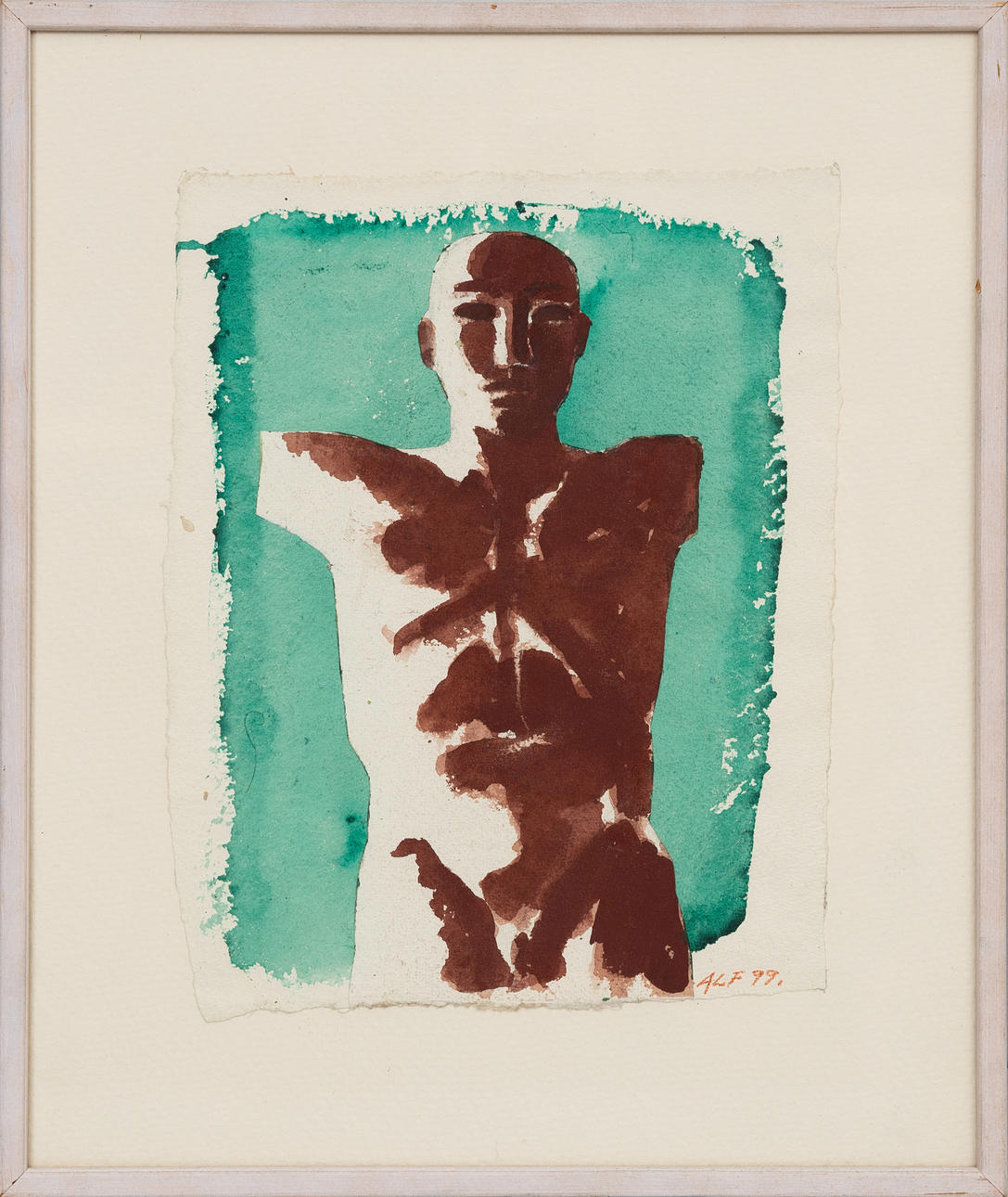 ALF OLSSON. "Torso", watercolour on paper, signed, dated 1999.