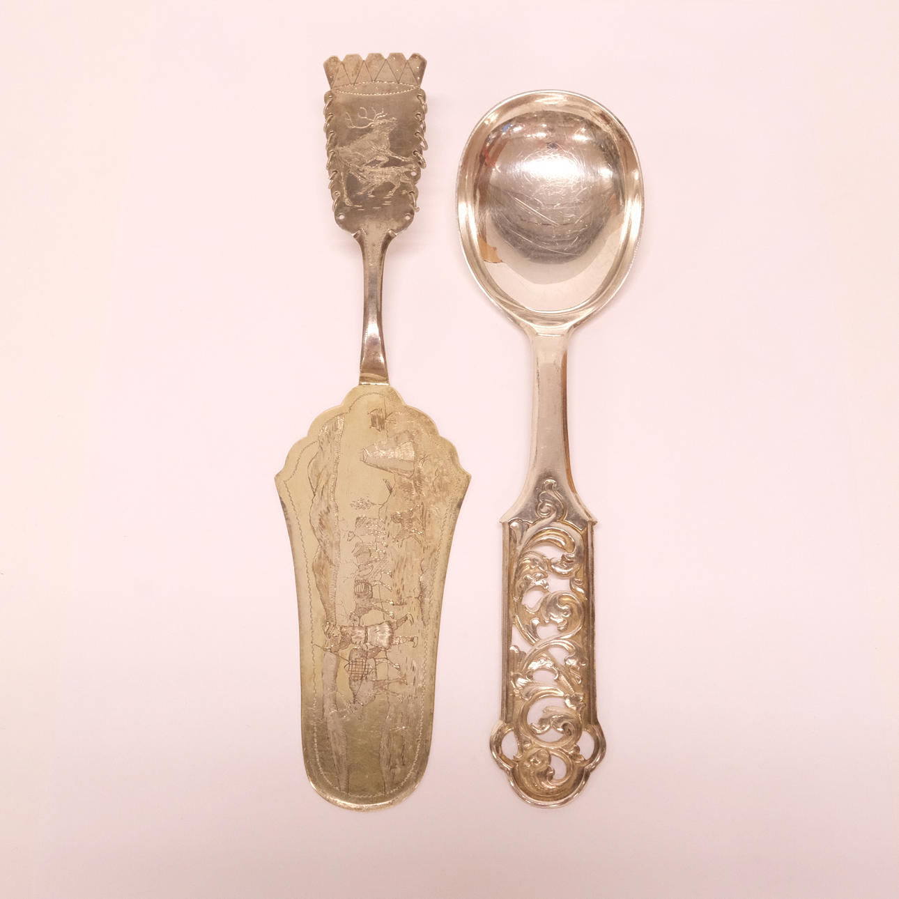 CAKE SLICE AND SPOON SILVER.