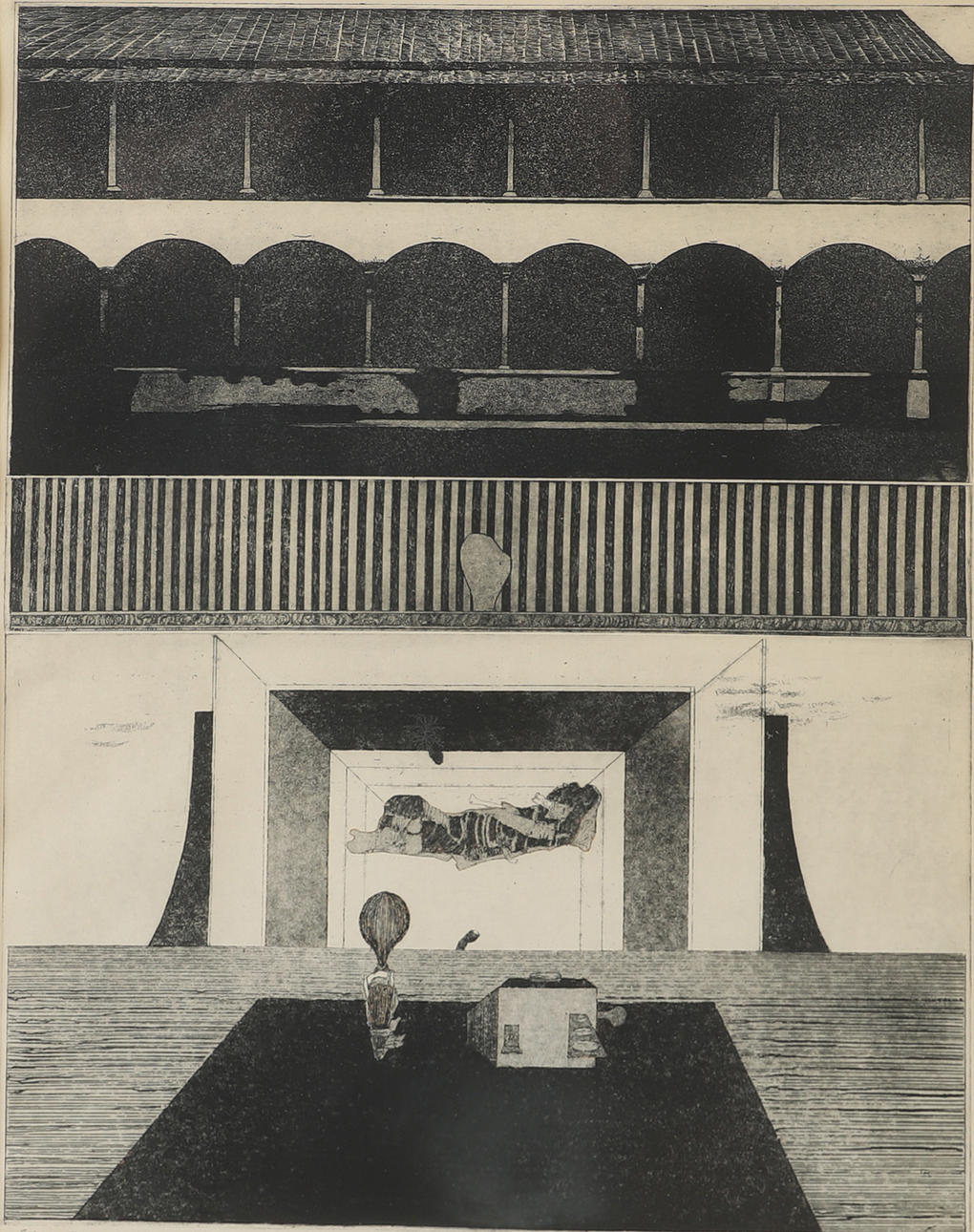 SVEN BUNELL. Composition, etching, signed -59.