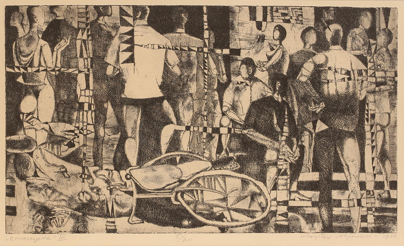 MIECZYSLAW WEJMAN. Etching, signed and numbered 1964.