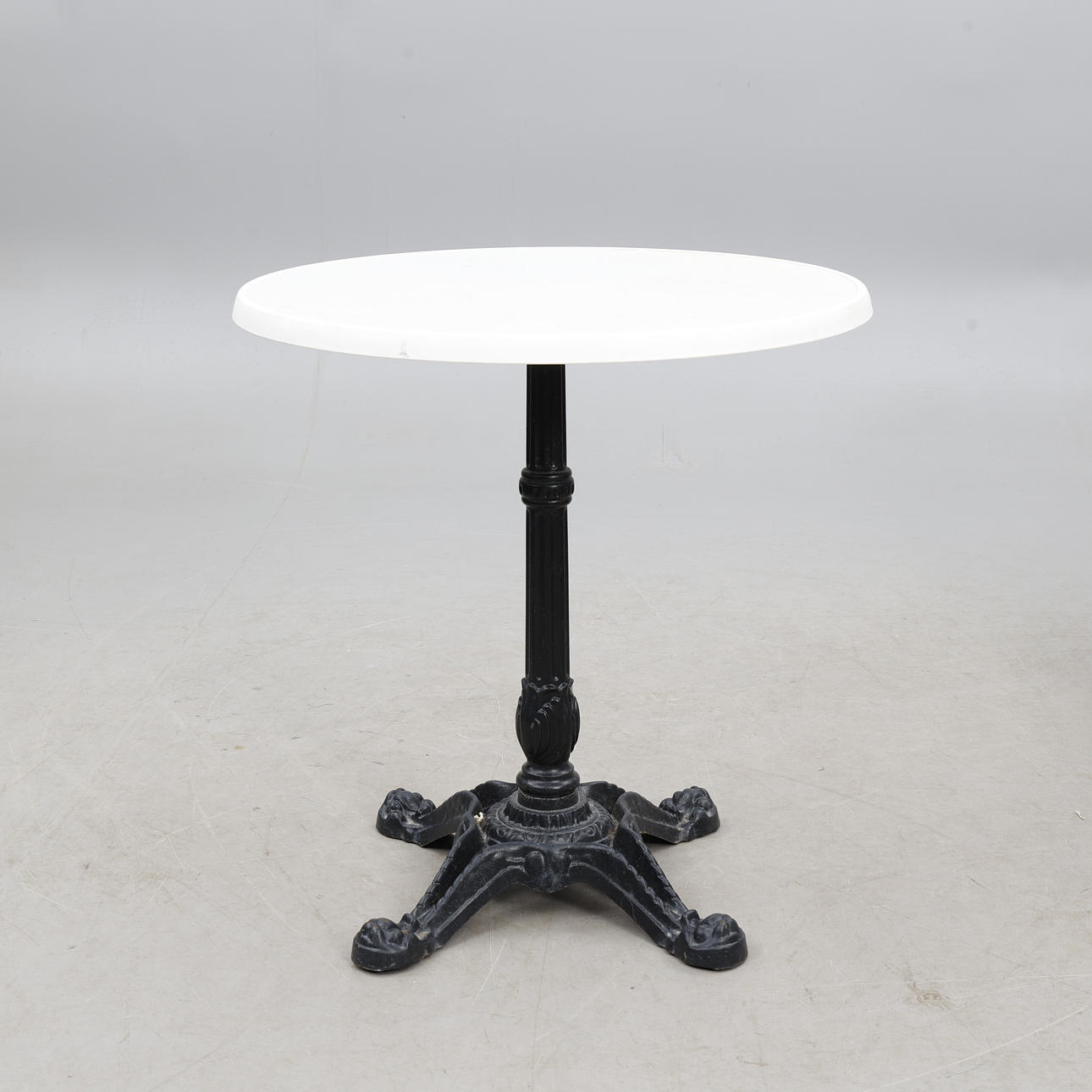 GARDEN TABLE, cast iron base.