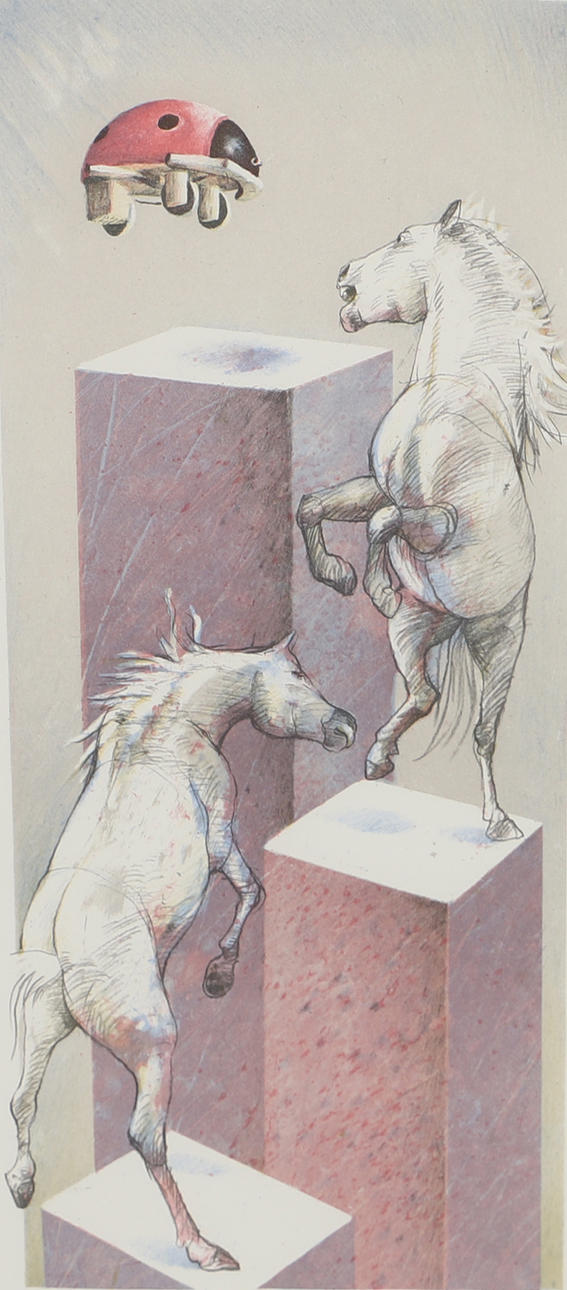 JANERIC JOHANSSON. "Mountaintop", colour lithograph, signed.