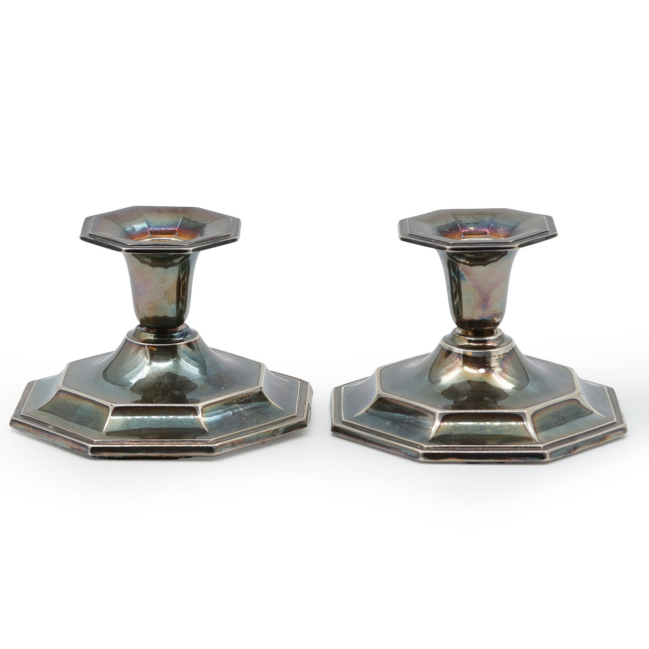 CANDLESTICKS, SILVER, NORWAY, PAIR, 20TH CENTURY.