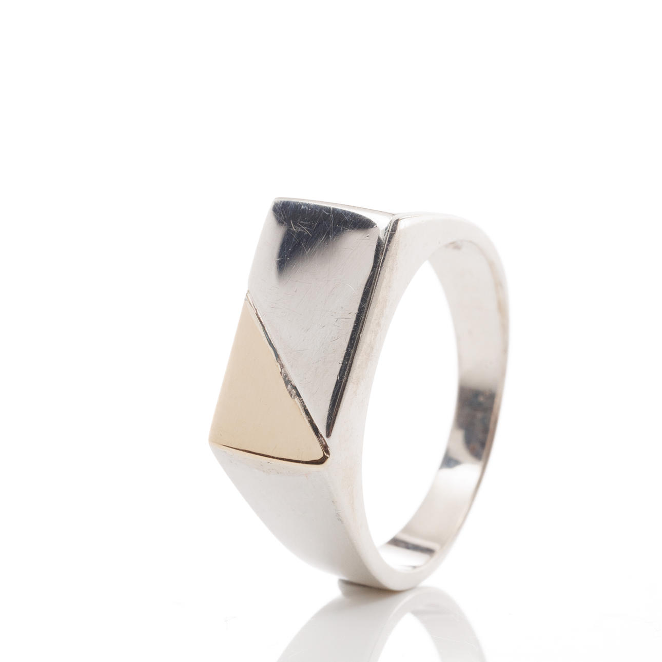 RING, Sterlingsilver, Förgylld dekor, Jens Aagaard.
