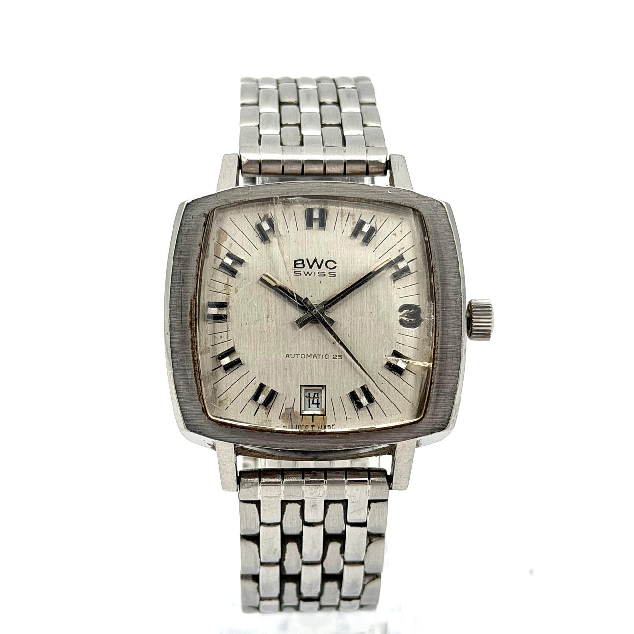 BWC SWISS, armbandsur, 1970-tal, automatic, stål.