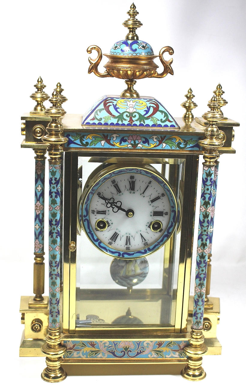 BORDSUR, Cloissenne samt mässing, 1900-talets första hälft, Kina.