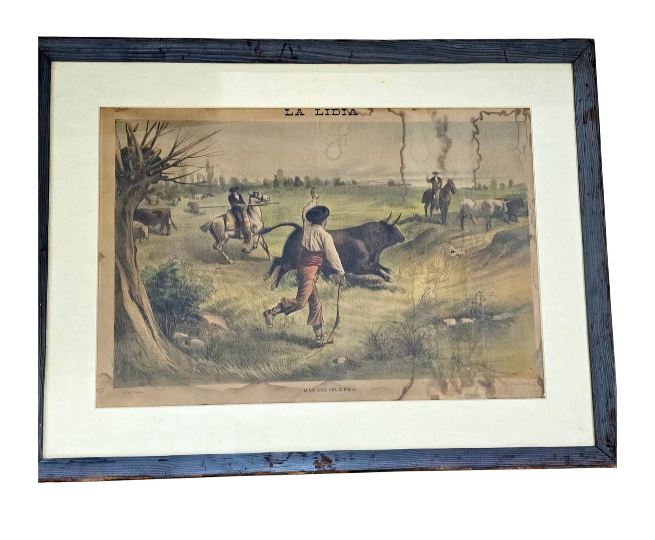 J. PALACIOS. "La Lidia", lithograph on paper.