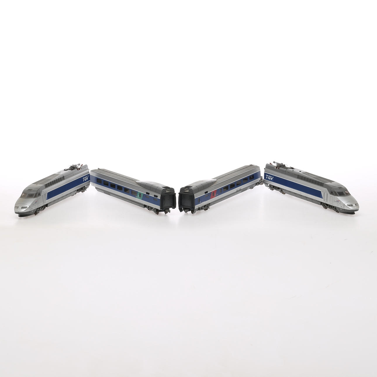 LIMA model train SNCF's high-speed train TGV, engine part with drive, engine part without drive and two carriages.