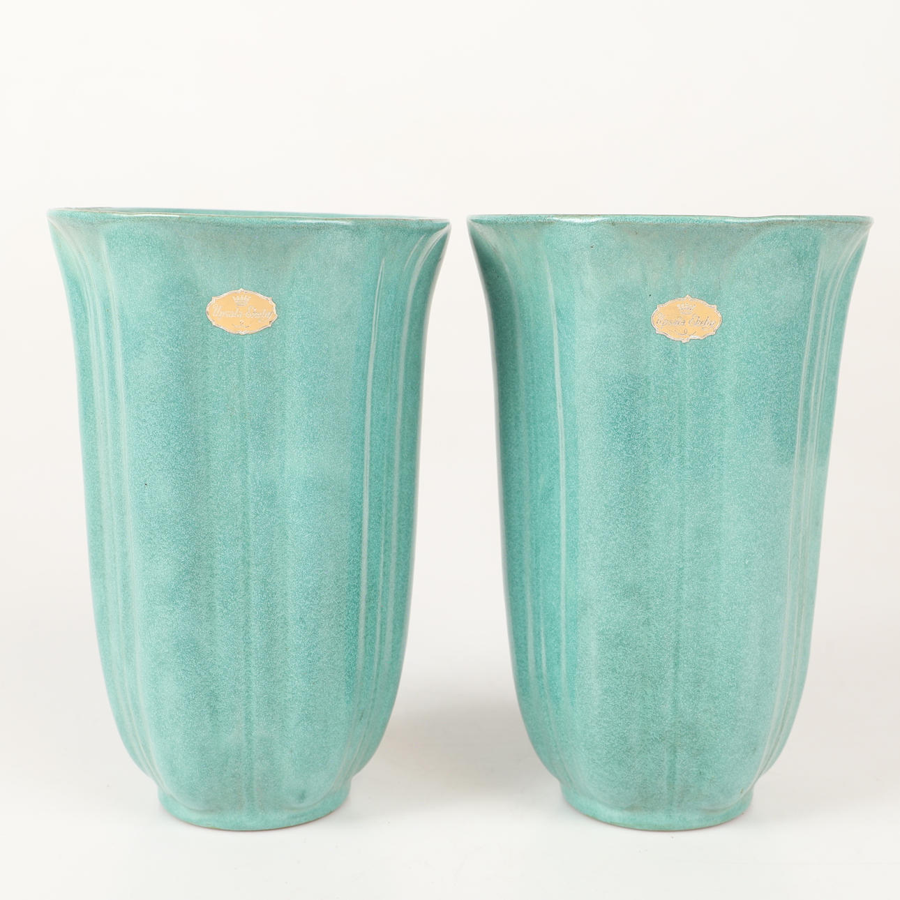 VASES, 1 pair, Upsala Ekeby, mid-20th century.
