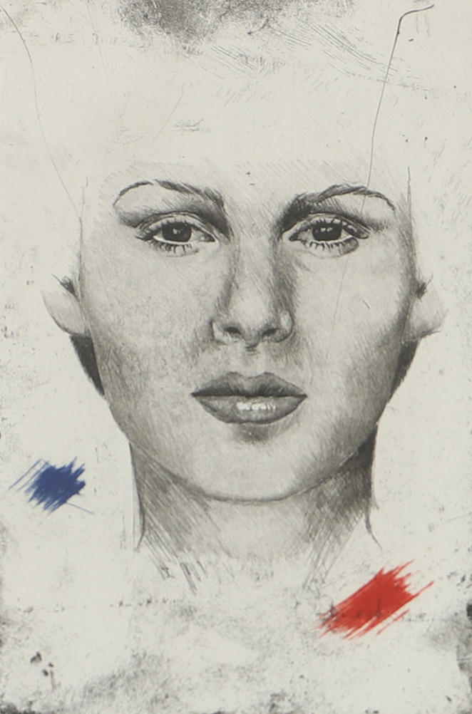 PER MEDSTRAND. Portrait, etching, signed -82.