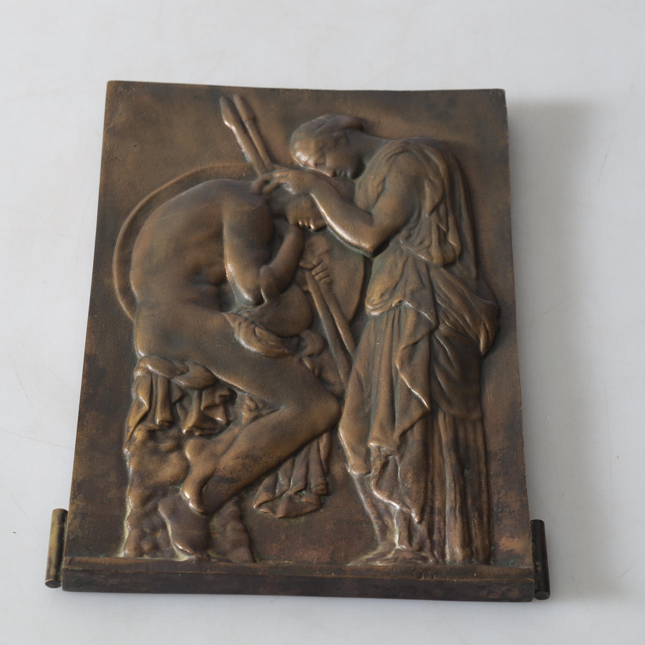 WALL PLAQUE, bronze, 20th century.