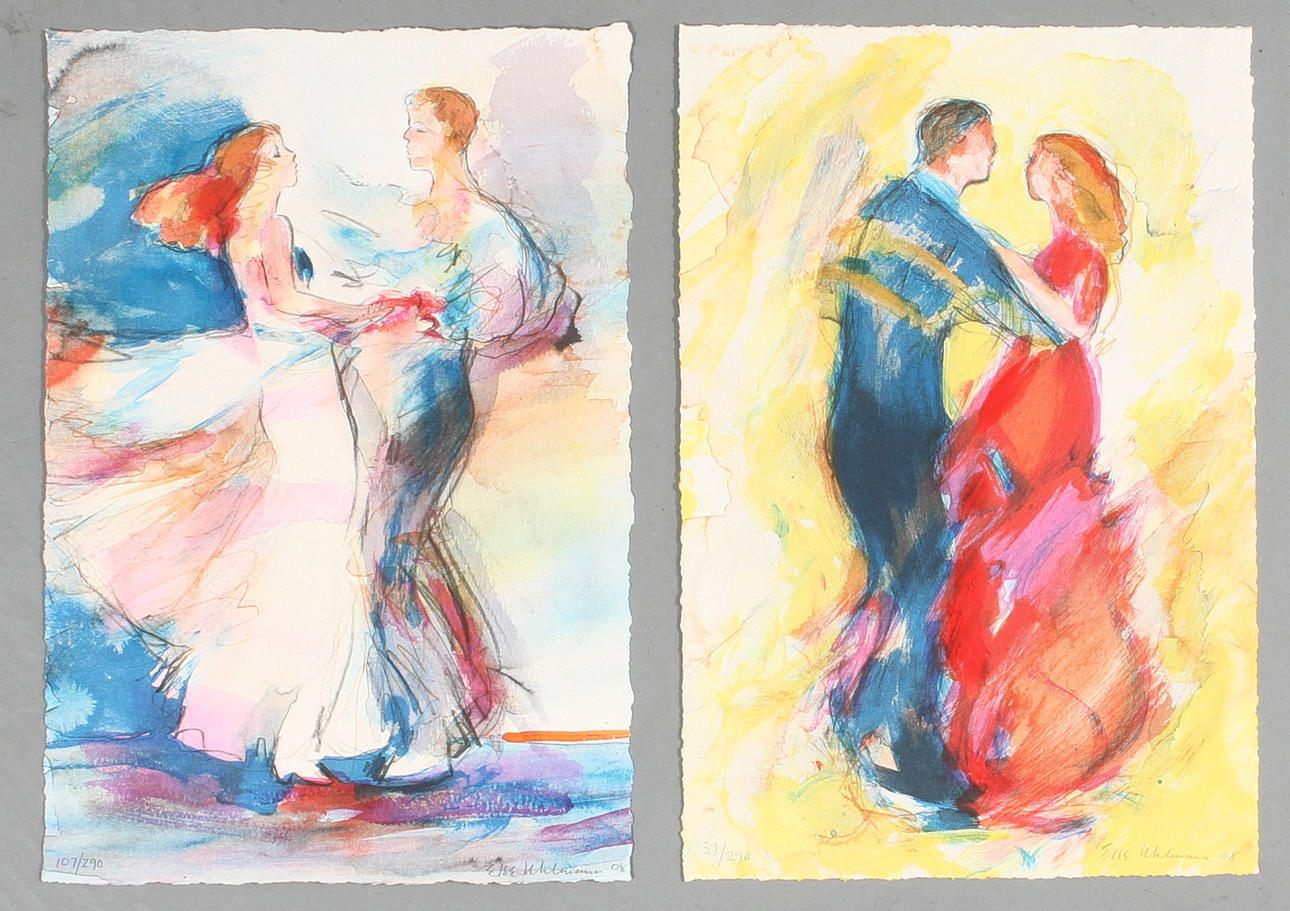 ELSE UHLMAN. Litografier, 2 st. Signerade och numrerade 107/290 samt 39/290.