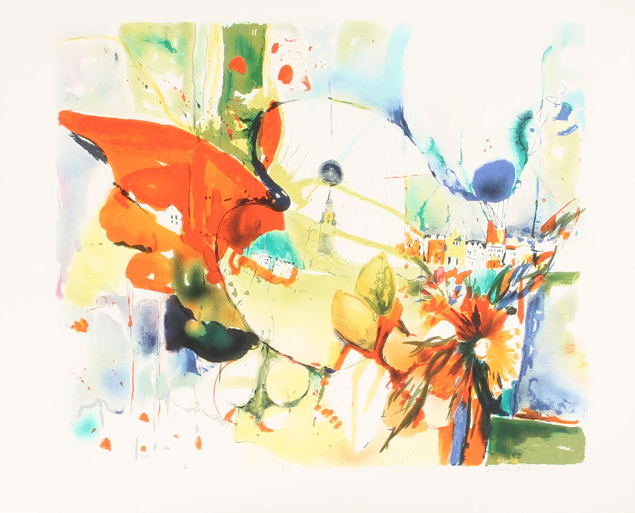 SMAIL AJKUNIC, Färglitografi, signerad.