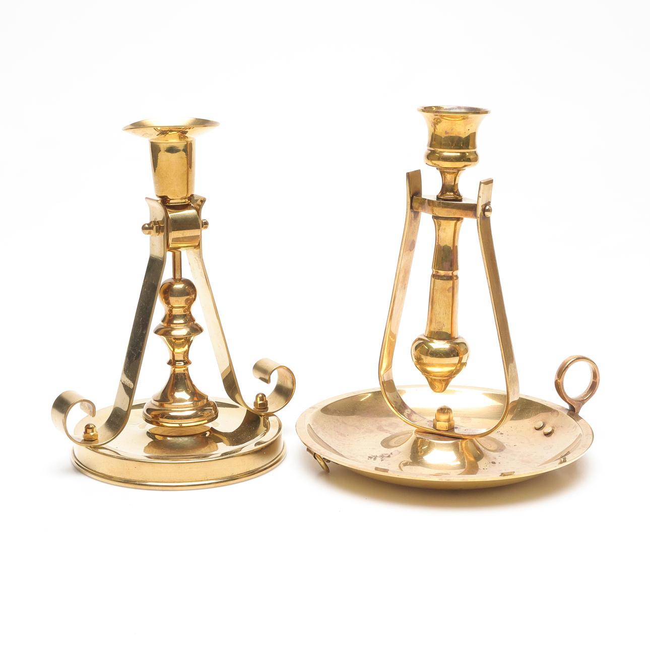 CANDLESTICKS, 2 pcs. brass, incl. Valonmässing.