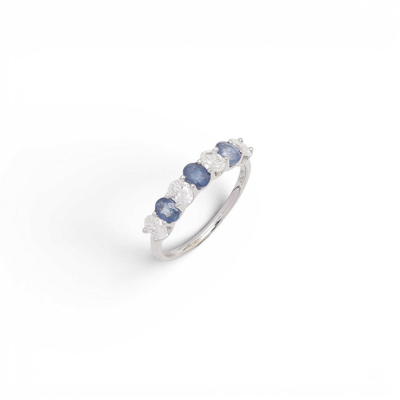 Diamonds and sapphires ring.